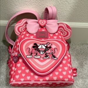 Sold Out Limited Edition Loungefly Disney Mickey & Minnie Mouse Heart Ears Bag